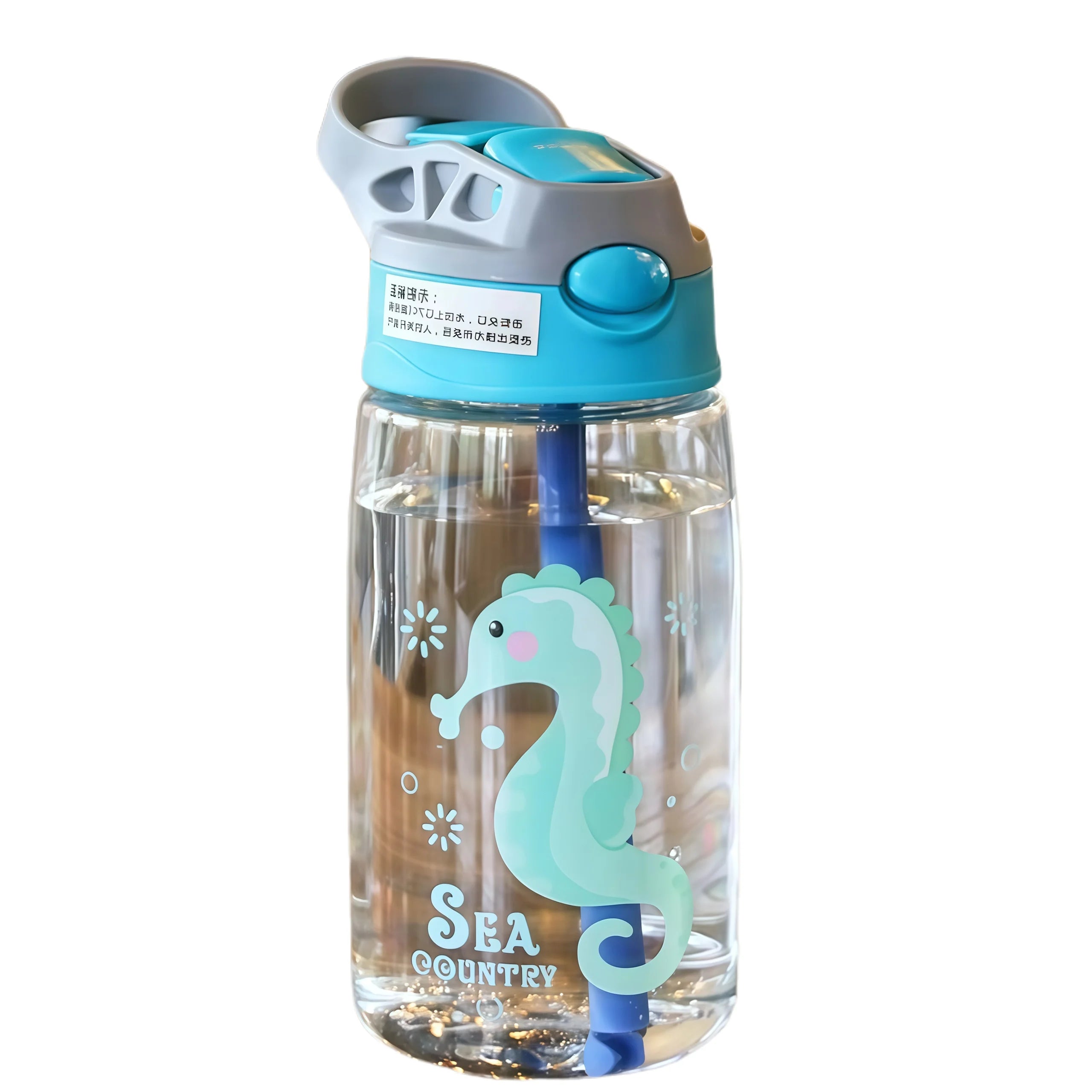 480ML Kids Cartoon Water Sippy Cup with Straw