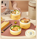 WORTHBUY Portable Thermal Lunch Box 304 Stainless Steel Insulated Bento Box