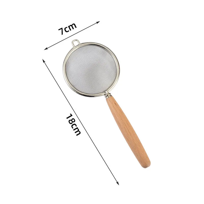 Mesh Strainer with Wooden Handle Fine Sieve