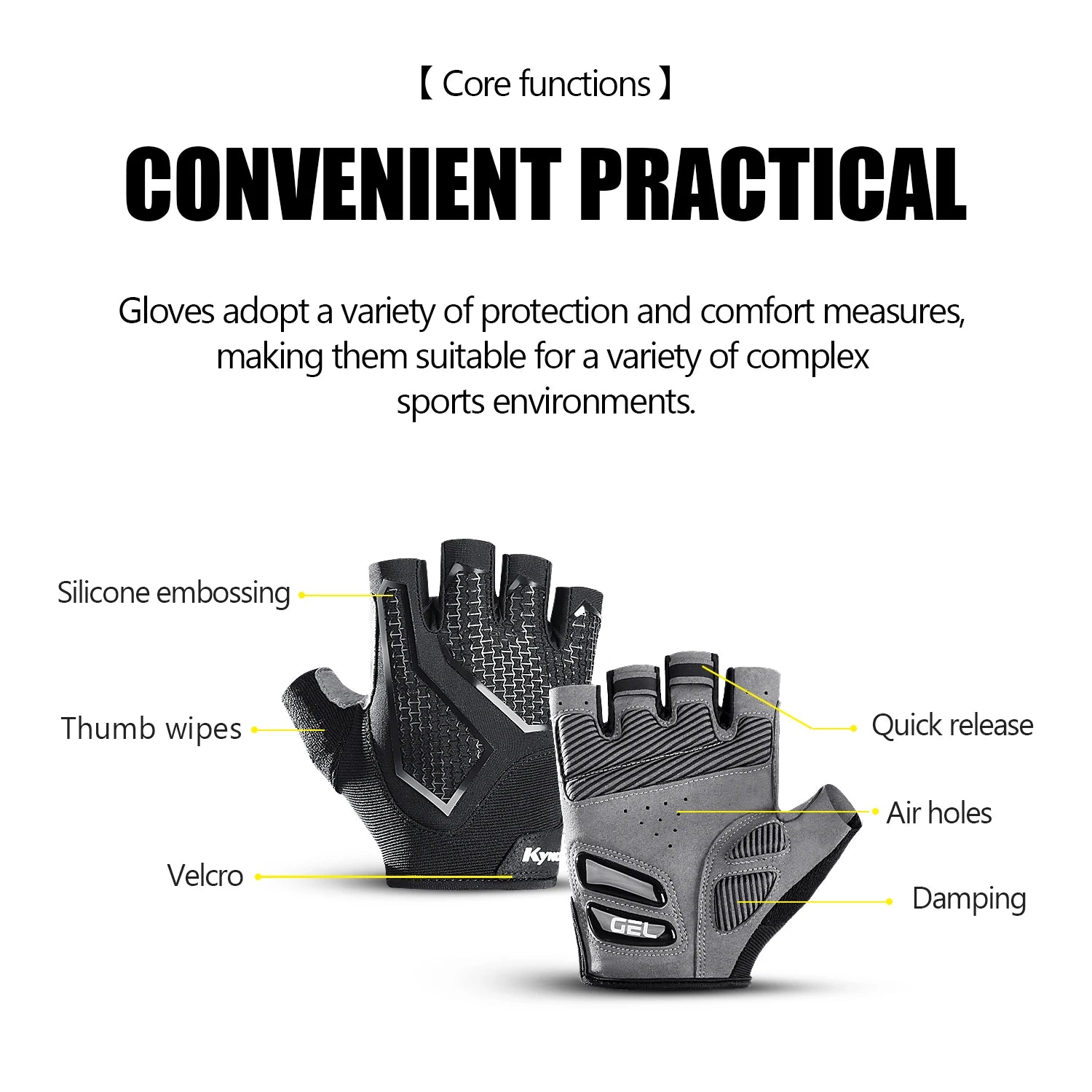 Summer Half Finger Cycling Gloves Breathable MTB Gym Anti Slip