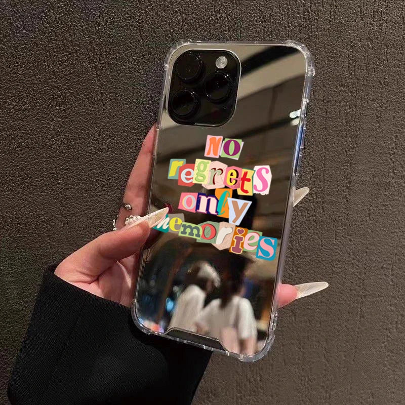 Graffiti Mirror Acrylic Case for iPhone 11 12 13 14 15 16 17 Pro Max