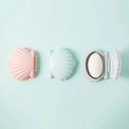 Seashell Soap Box – Double Layer Drain Soap Holder for Bathroom & Travel