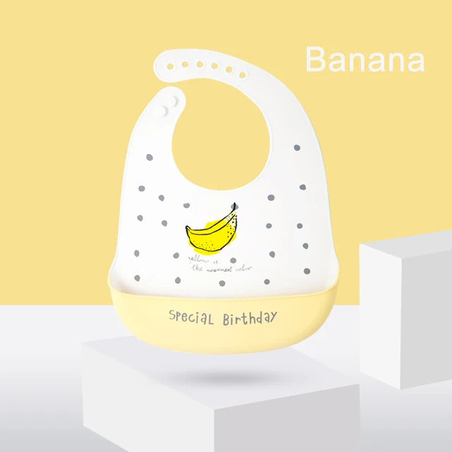 Silicone Baby Bib Waterproof Banana Feeding Bib for Babies