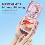Handheld Mini Fan with Mirror UK 500mAh USB Rechargeable Fan