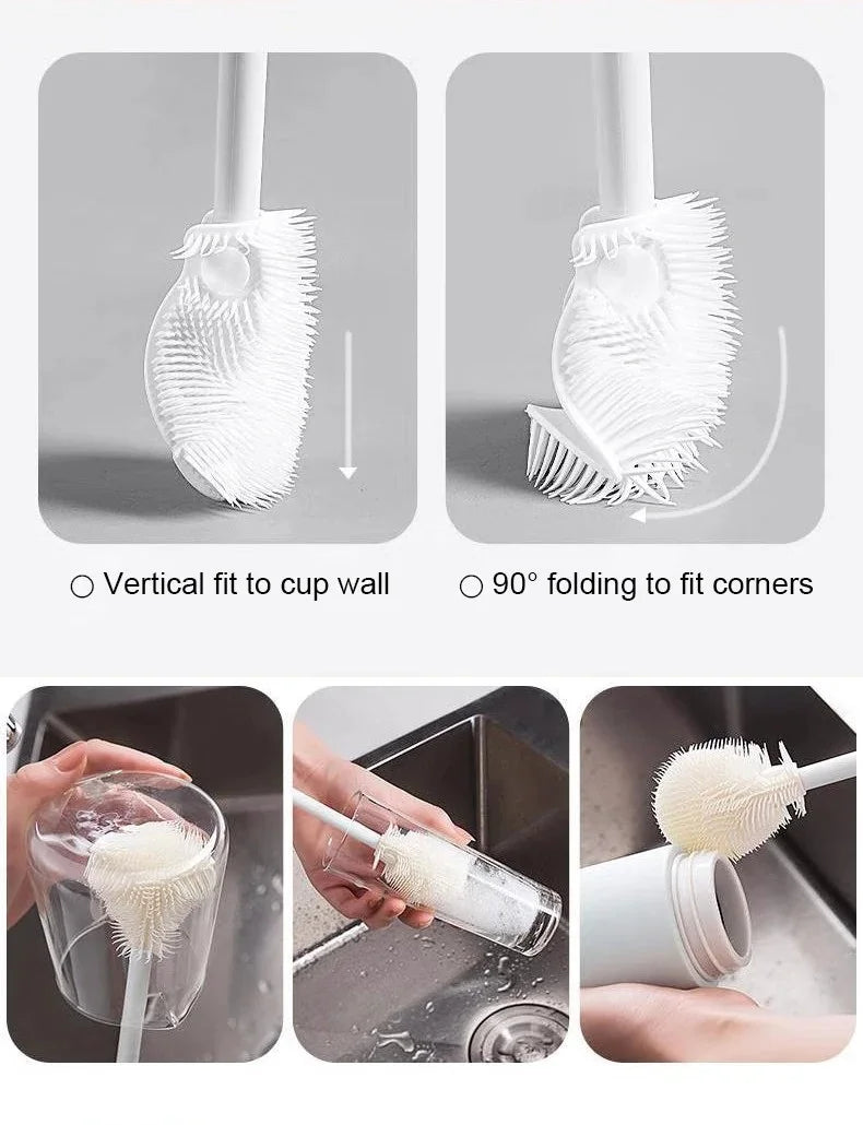 3-in-1 Silicone Bottle Cleaning Brush Long Handle Main image