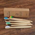 10PCS Bamboo Toothbrush Set Soft Charcoal Bristle Eco Dental Care
