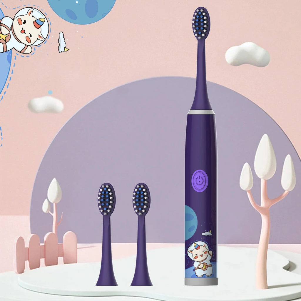 Kids Electric Toothbrush Cartoon Space Series Soft Cleaning Brush