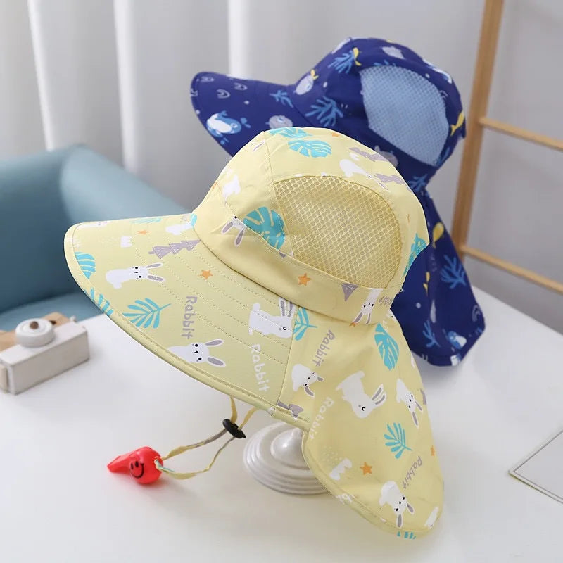 Kids UV Protection Sun Hat Large Brim Fisherman Cap