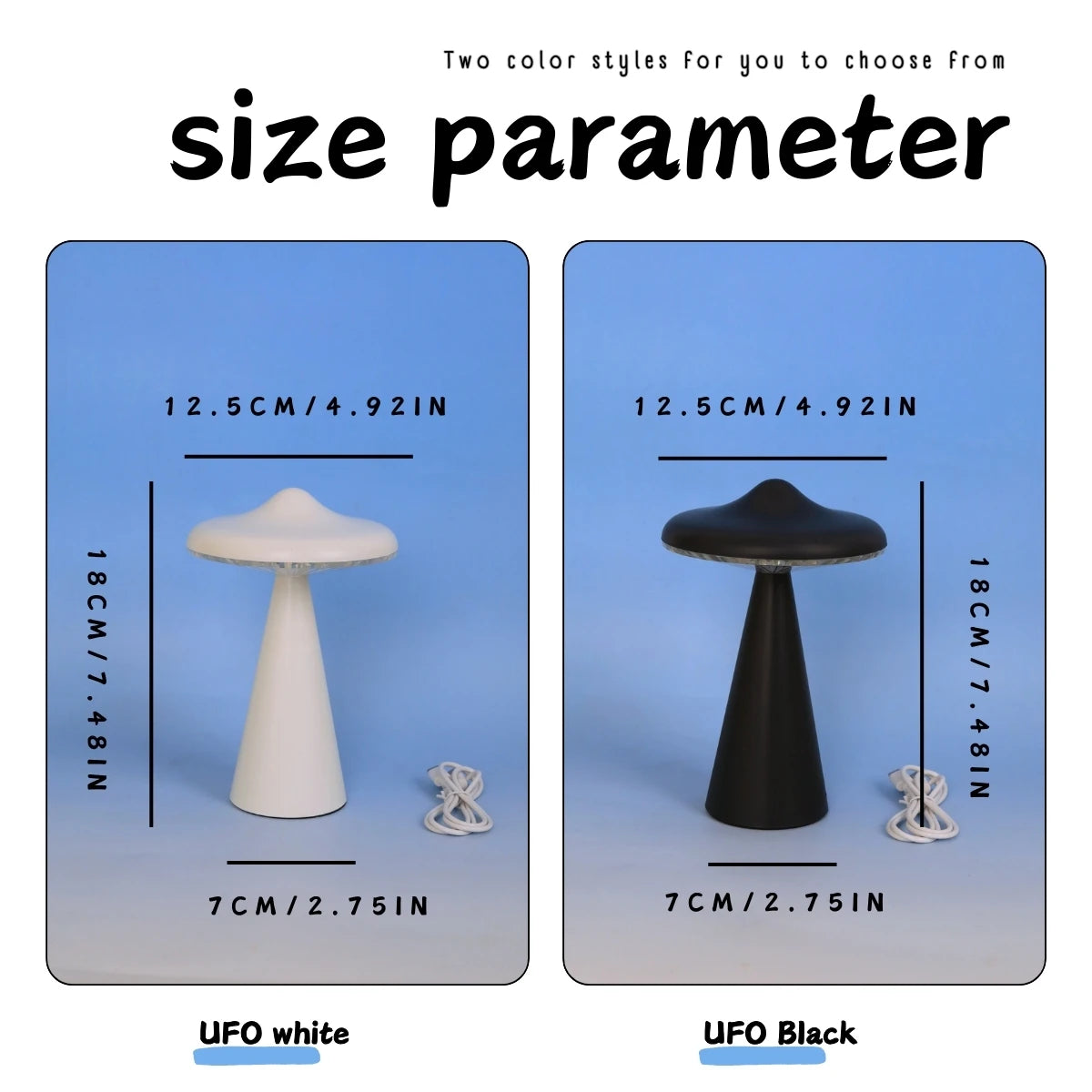 UFO LED Night Light Rechargeable Touch Bedside Lamp
