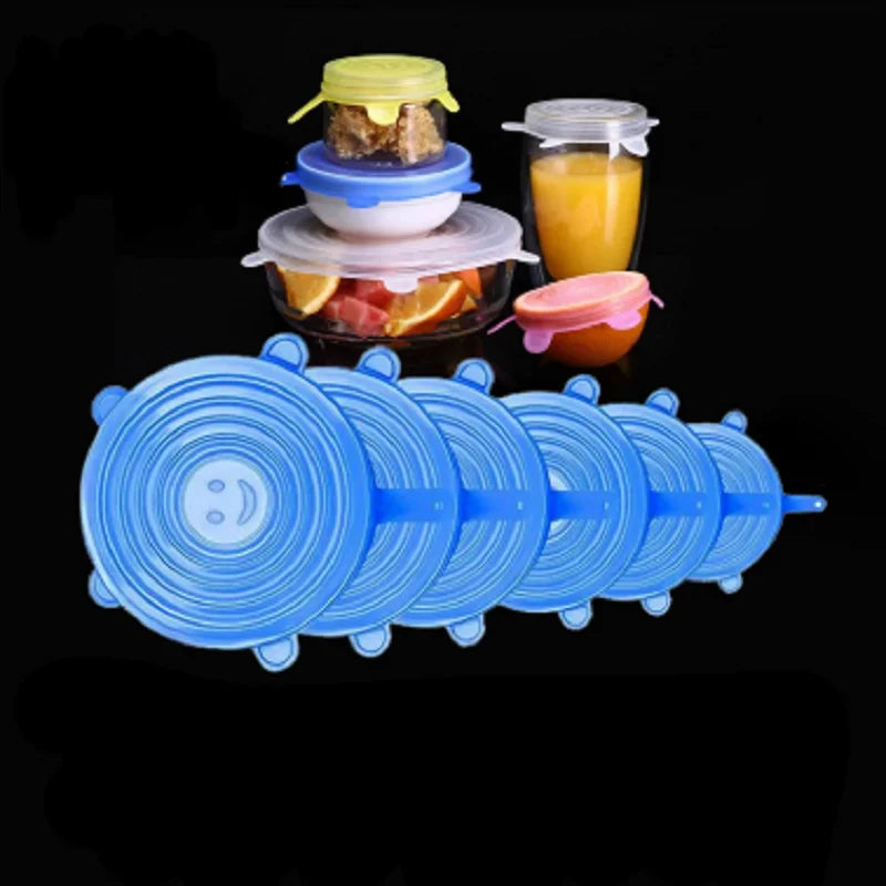 Silicone Stretch Lids 6Pcs Reusable Food Covers & Fresh Keeping Bowl Lids