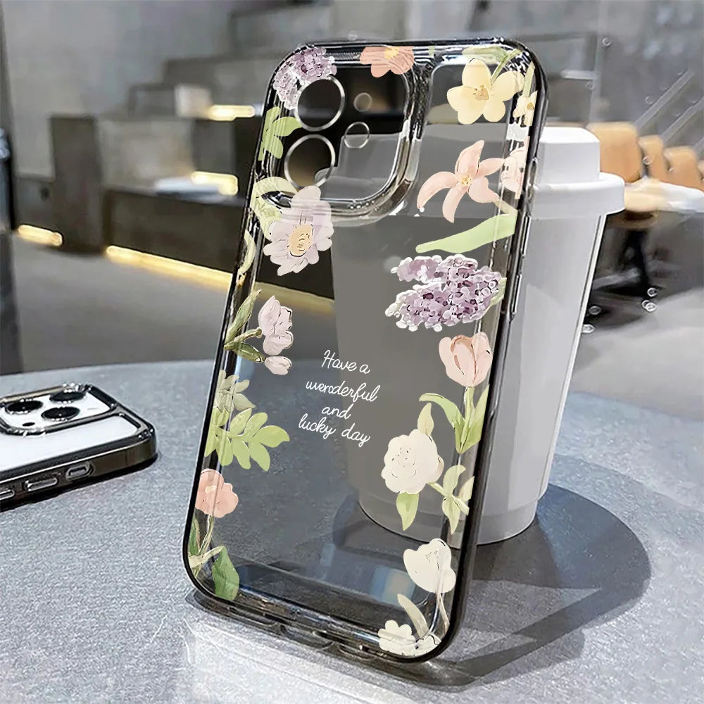 Flower Phone Case For iPhone 16 13 15 11 12 14 17 Pro Max Air 16E XS XR 7 8 SE Shockproof
