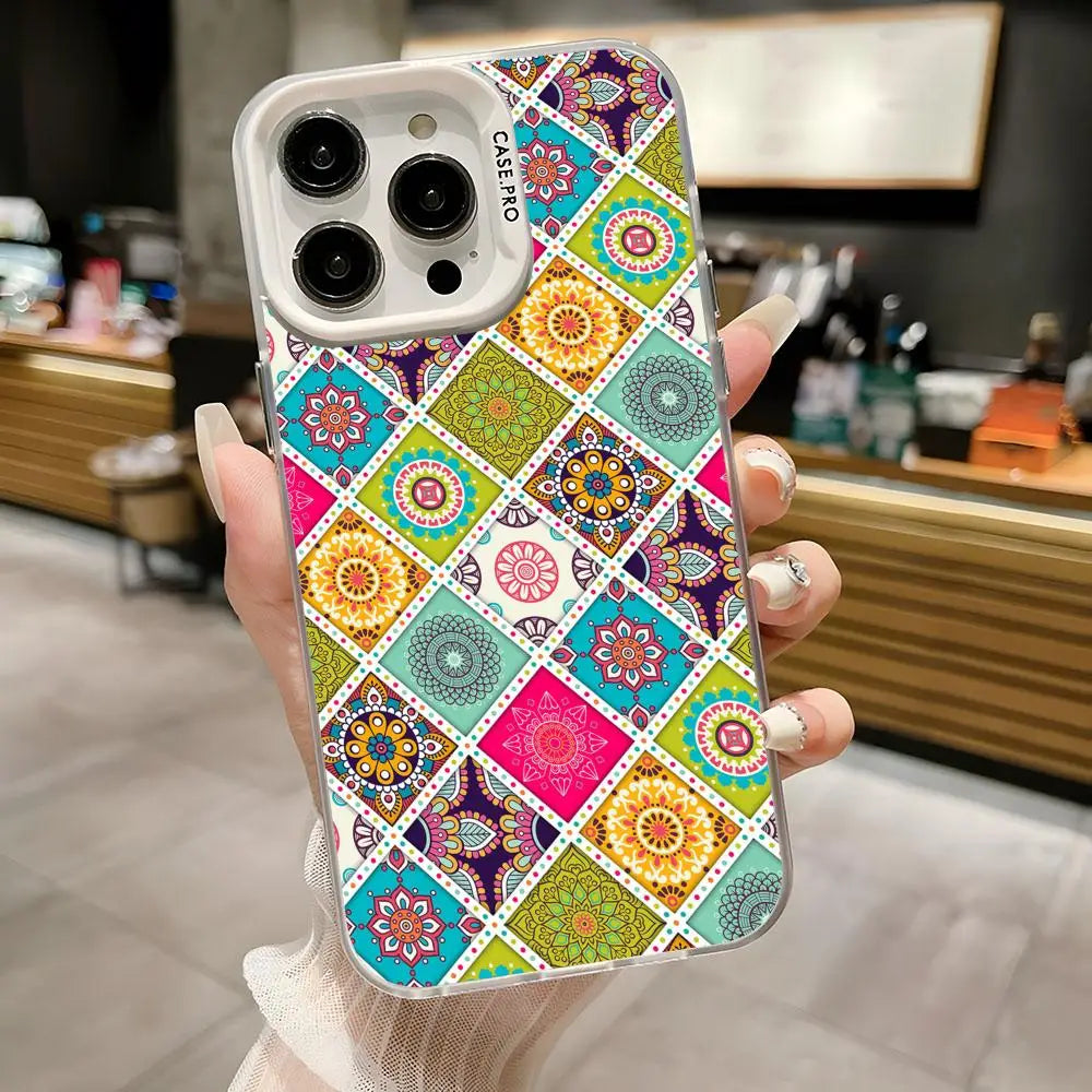 Iridescent Mandala TPU Case for iPhone 17 16 15 14 13 12 Pro Max Cover