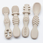 4PCS Silicone Baby Food Spoon Set for 6+ Months Feeding