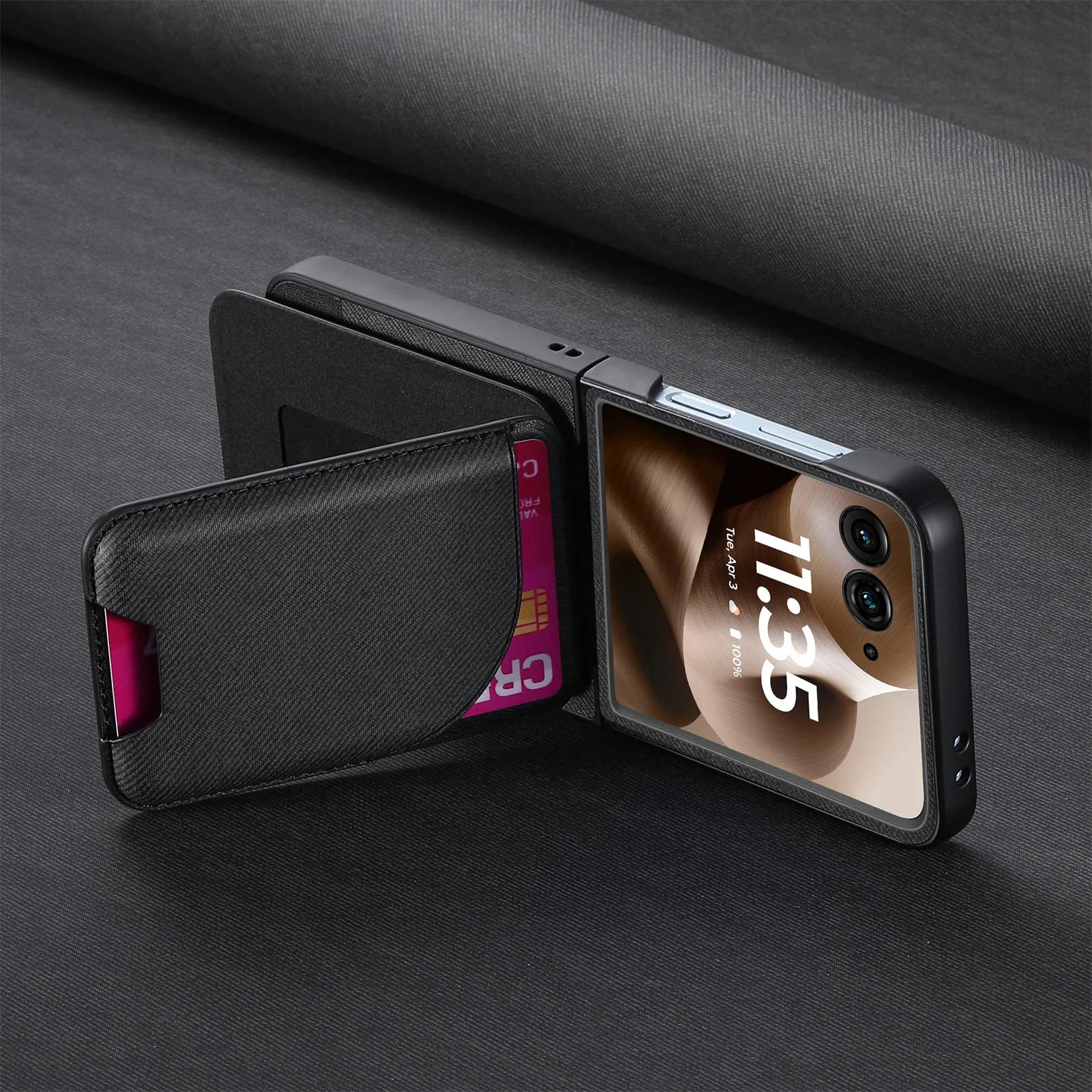 MagSafe Leather Card Holder Case for Motorola Razr 70 60 50 Ultra