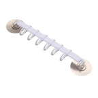 White Suction Cup Hook Rack 6-Row No-Drill Corner Wall Hanger