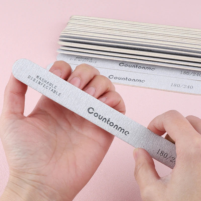 Wooden Nail File Set 100/180 Grit Manicure Pedicure Buffer