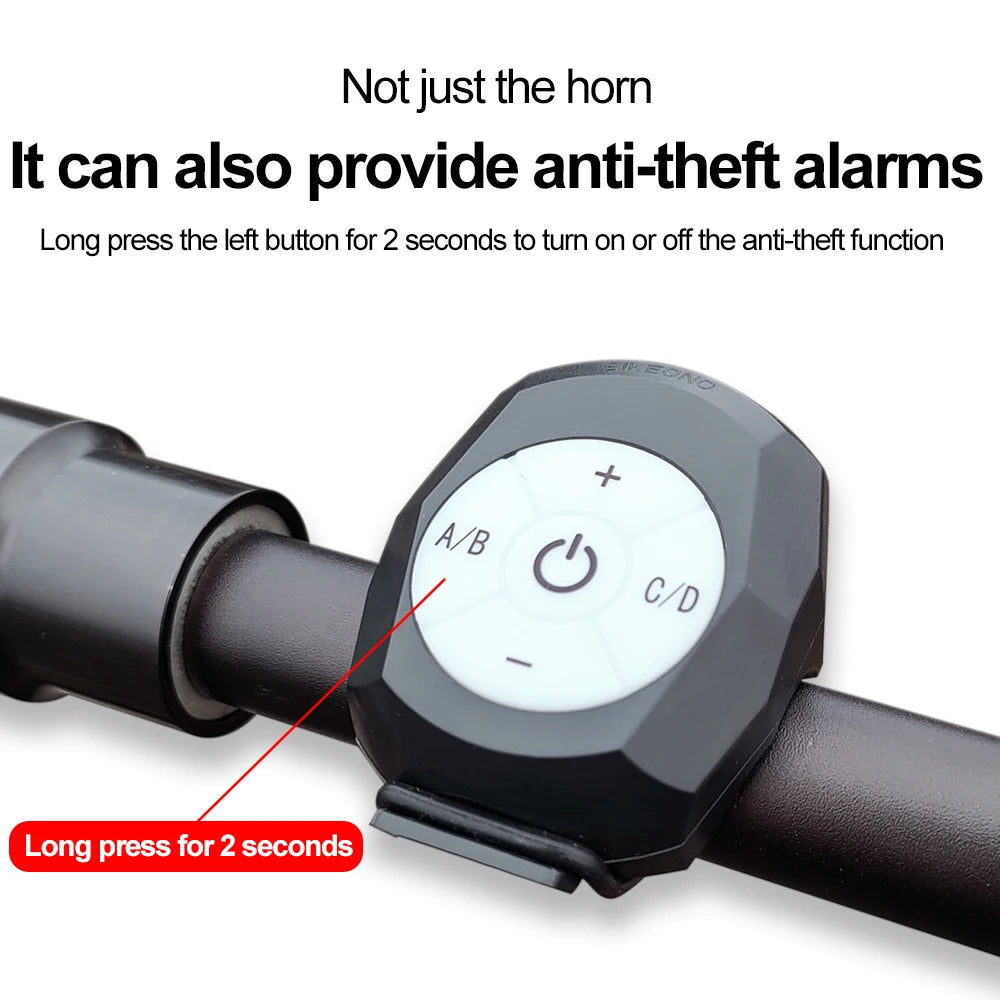 Electric Bike Bell Horn Loud Anti-Theft Alarm for Bicycle & Scooter