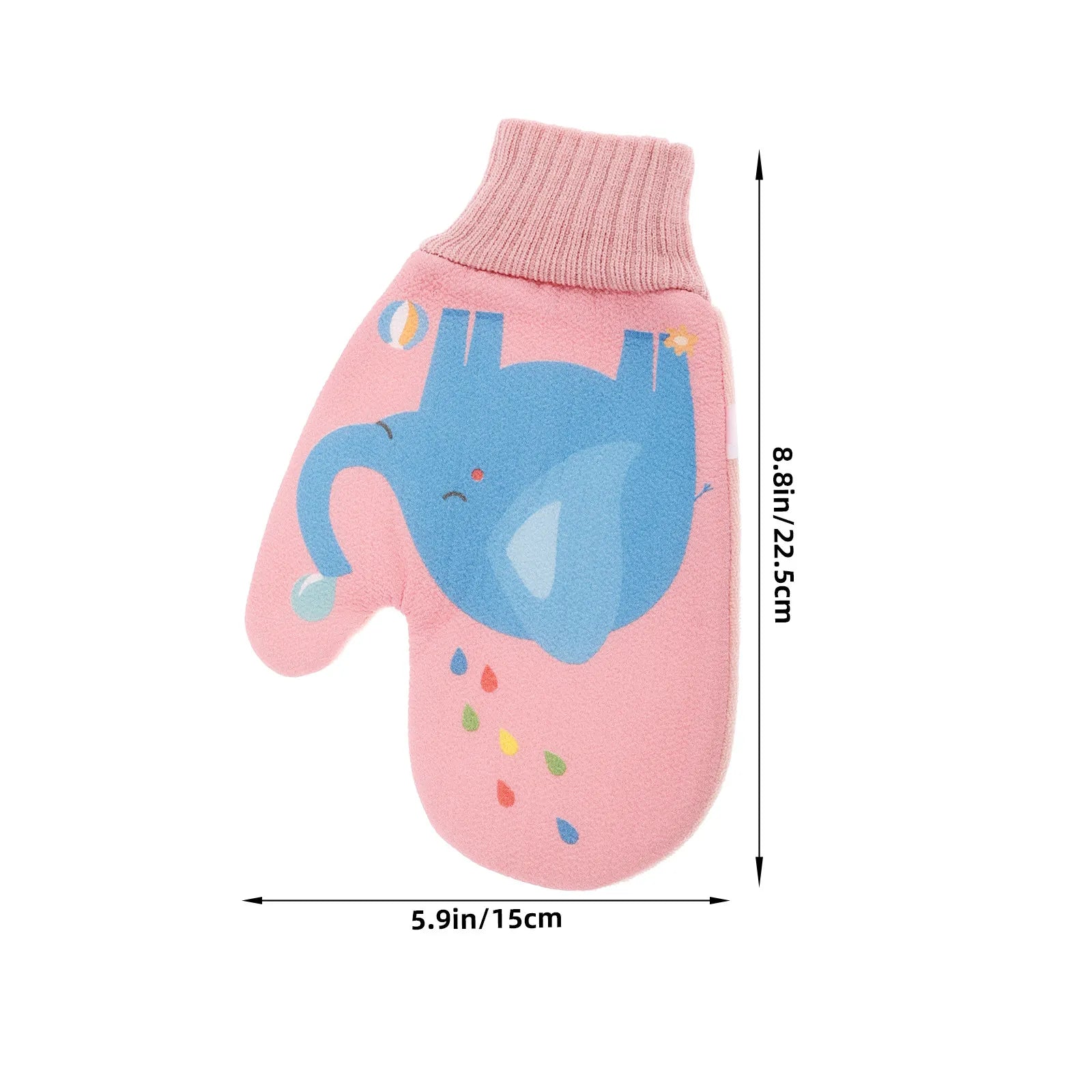 2PCS Baby Bath Gloves Soft Cartoon Bath Sponge Scrubber