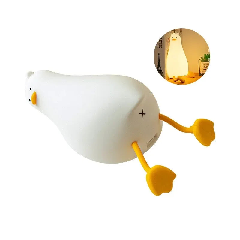LED Duck Night Light Rechargeable Silicone Bedside Lamp