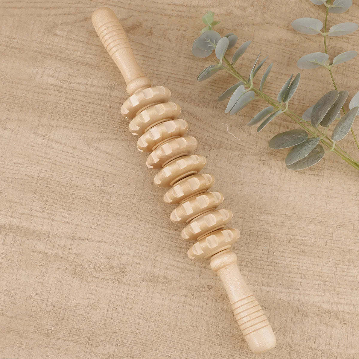 Wooden Therapy Massage Roller Stick for Muscle & Fascia Relief