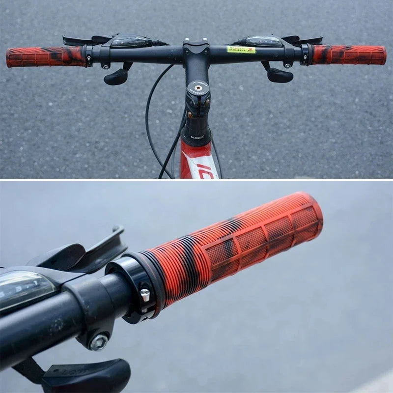TPR MTB Bicycle Handlebar Grips Aluminum Lock-On Non-Slip Comfort