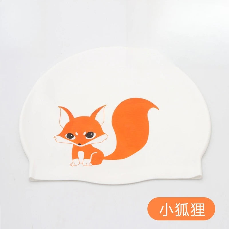 Cartoon Silicone Swimming Cap Waterproof Stretch Swim Hat