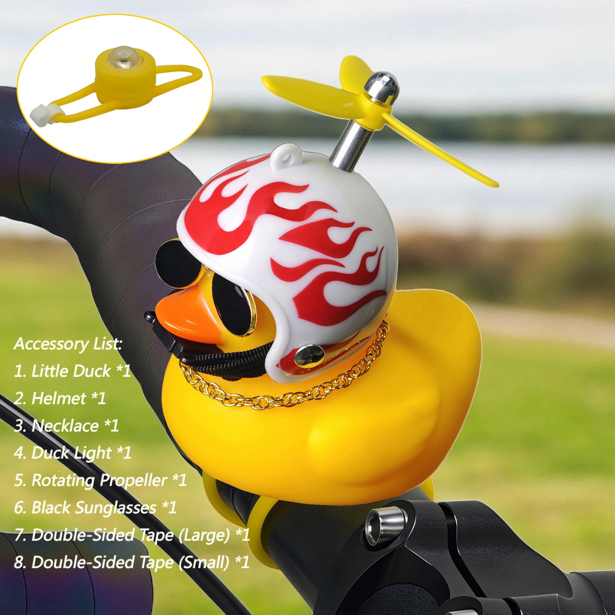 Yellow Duck Bicycle Bell Cute Cartoon Duck Bike Light Accessory