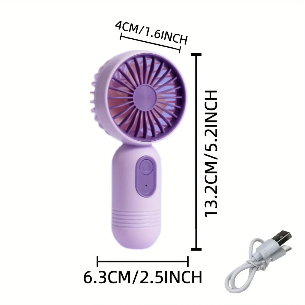 USB Rechargeable Mini Handheld Fan 3-Speed Portable Fan