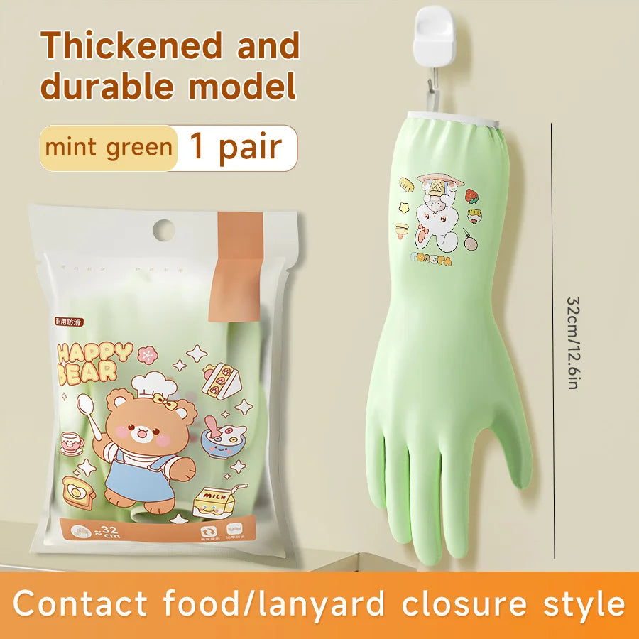 3 Pairs Kitchen Cleaning Gloves Waterproof Non-Slip