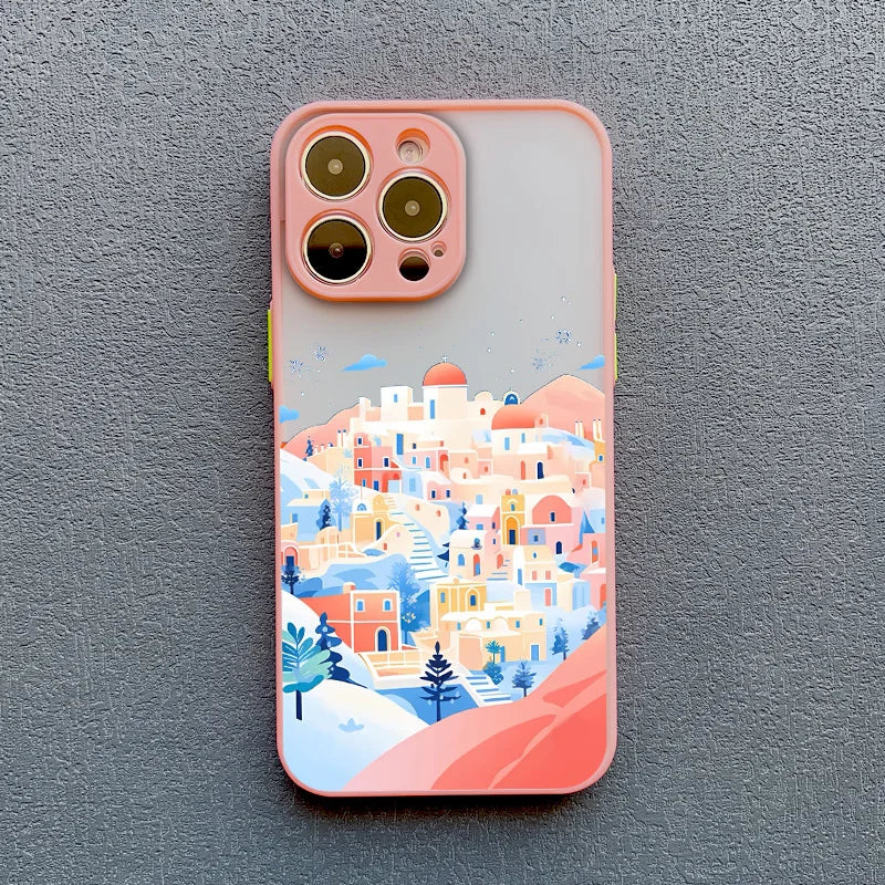 Rural Snow Scenery Phone Case for iPhone 16 15 14 13 12 11 Pro Max