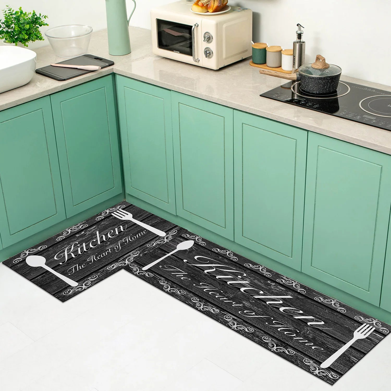 VIKAMA Kitchen Floor Mat UK Absorbent Non-Slip Waterproof Rug
