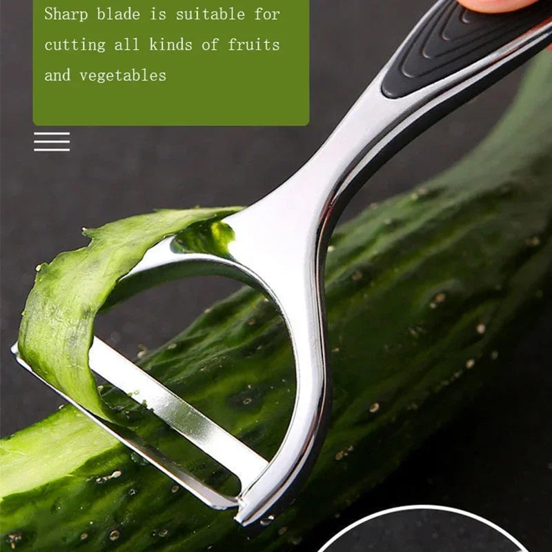Stainless Steel Vegetable Peeler & Shredder – 2-in-1 Kitchen Grater Tool