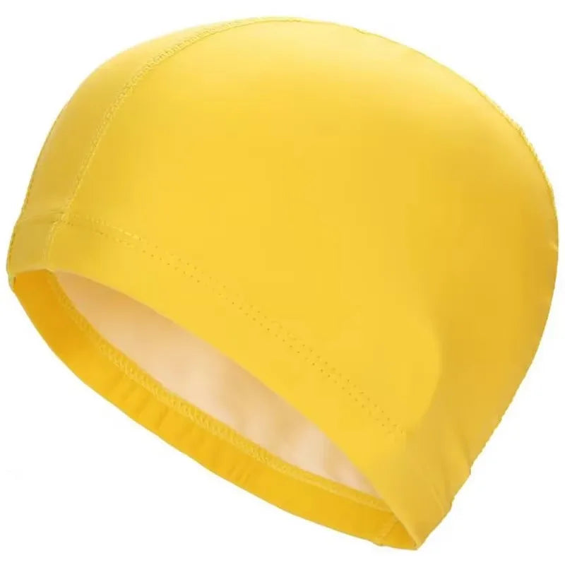 Waterproof PU Swimming Cap with Ear Protection for Adults & Kids