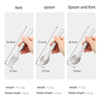 Titanium Foldable Spoon Fork Ultralight Camping & Hiking Spork Tool