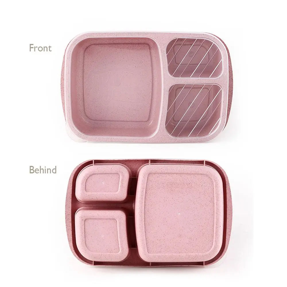 Eco-Friendly Wheat Straw Lunch Box Portable Compartment Food Storage Box