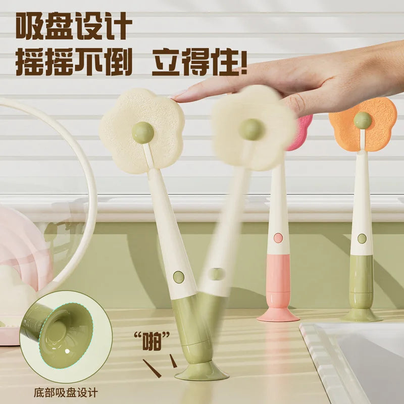 3-in-1 Bottle Cleaning Brush Suction Cup Brush