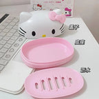 Hello Kitty Soap Box – Sanrio Cute Drainage Soap Dish for Bathroom & Home