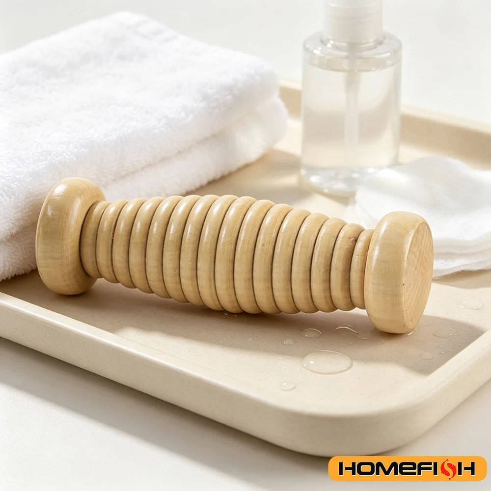 Wooden Foot Roller Massager for Plantar Fascia & Relaxation