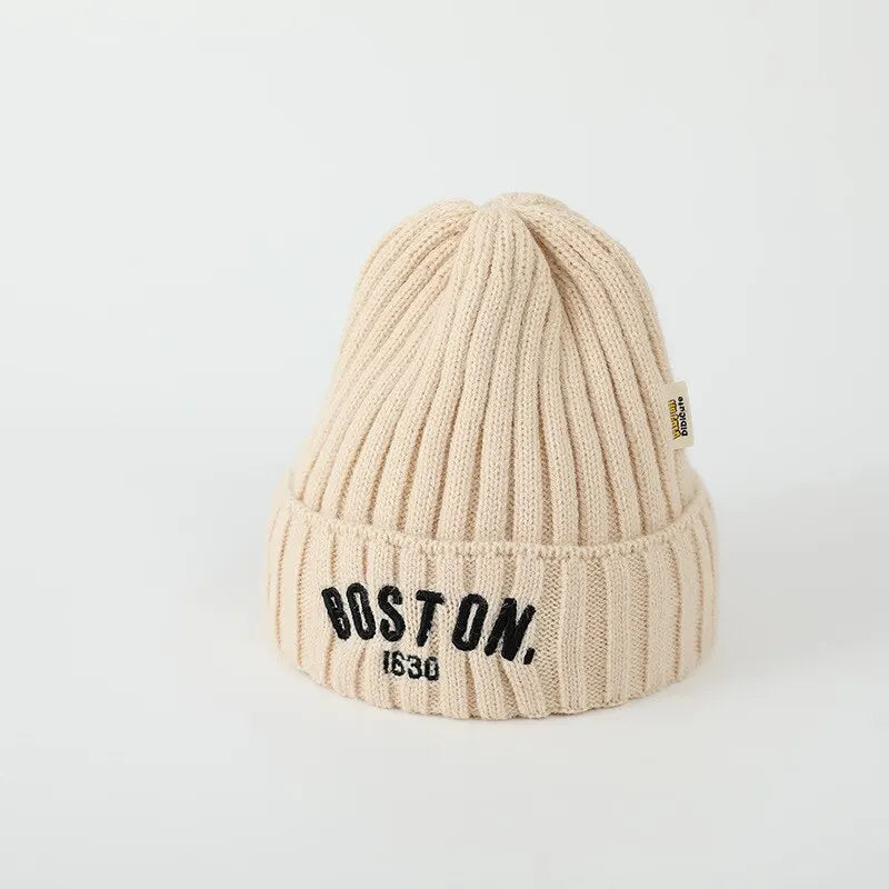 Boston Baby Beanie Hat Warm Knitted Winter Cap for Kids