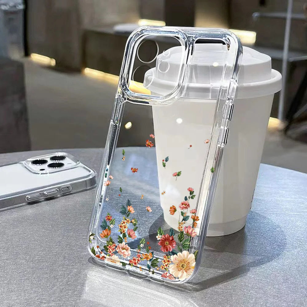 Flower Phone Case For iPhone 16 13 15 11 12 14 17 Pro Max Air 16E XS XR 7 8 SE Shockproof Secondary image