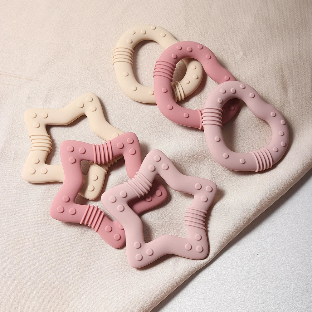 Star & Heart Silicone Baby Teether Food Grade Toy