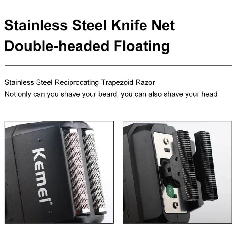 Kemei KM1102 Electric Shaver Twin Blade Cordless Beard Trimmer