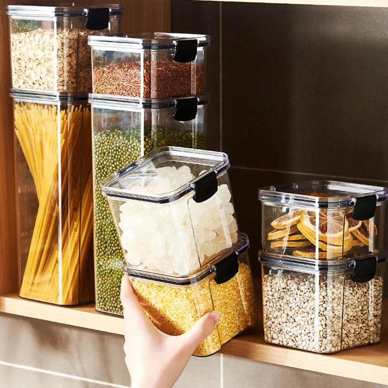 Large Airtight Grain Storage Container Set Kitchen Food Storage Jars