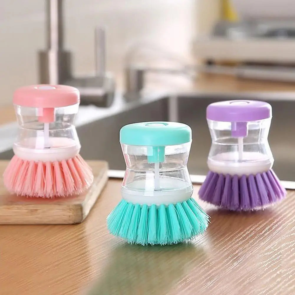 Kitchen Wash Pot Dish Brush Astronaut Washing Utensils With Automatic Soap Liquid Dispenser Household Cleaning Accessories Main image