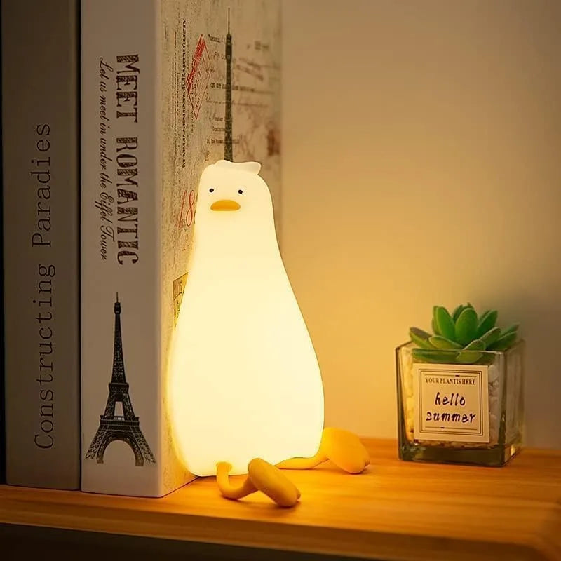 LED Duck Night Light Rechargeable Silicone Bedside Lamp