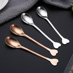 2Pcs Love Handle Coffee Spoon Set – Stainless Steel Tea & Dessert Spoon