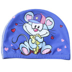 Kids Cartoon Swimming Cap Elastic Fabric Swim Hat