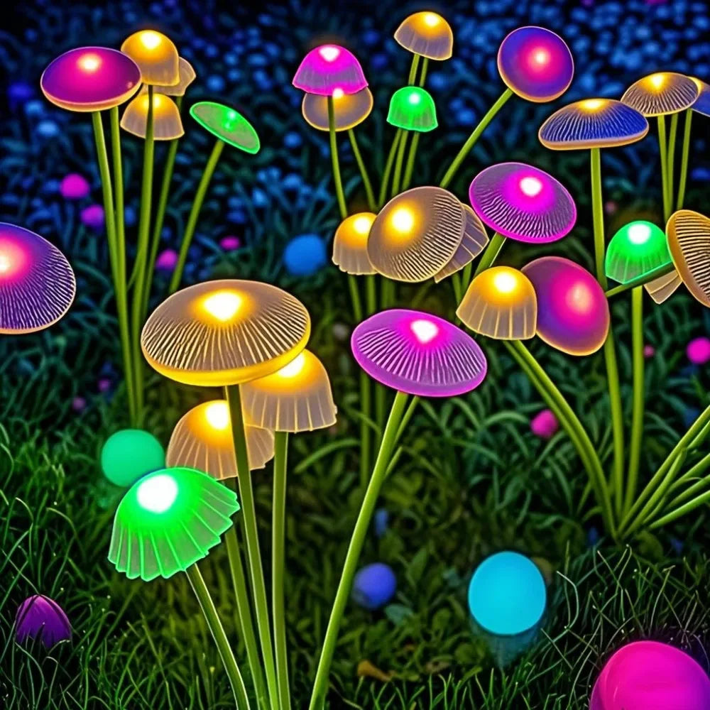 Solar Mushroom Garden Lights for Patio, Yard & Pathway Decor
