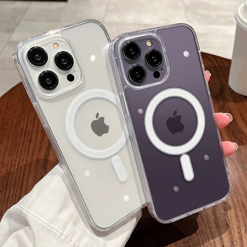 MagSafe Magnetic Transparent Wireless Charge Case for iPhone 11-17