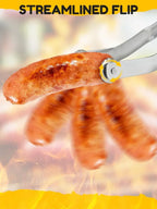 BBQ Sausage Tongs UK Stainless Steel Grill Cooking Tongs